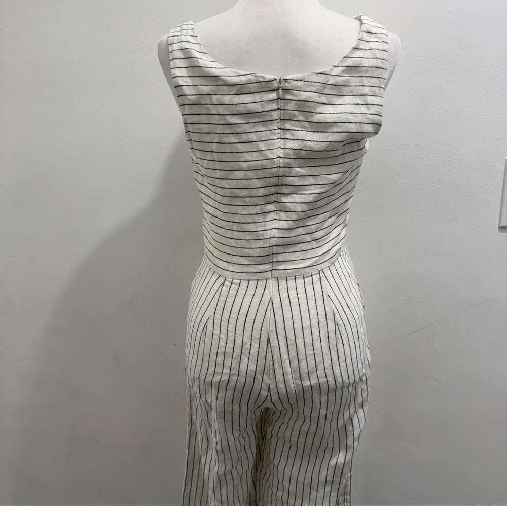 Rachel Zoe Linen Blend Sleeveless Cropped Jumpsuit Womens Size 4 EUC - Picture 5 of 8